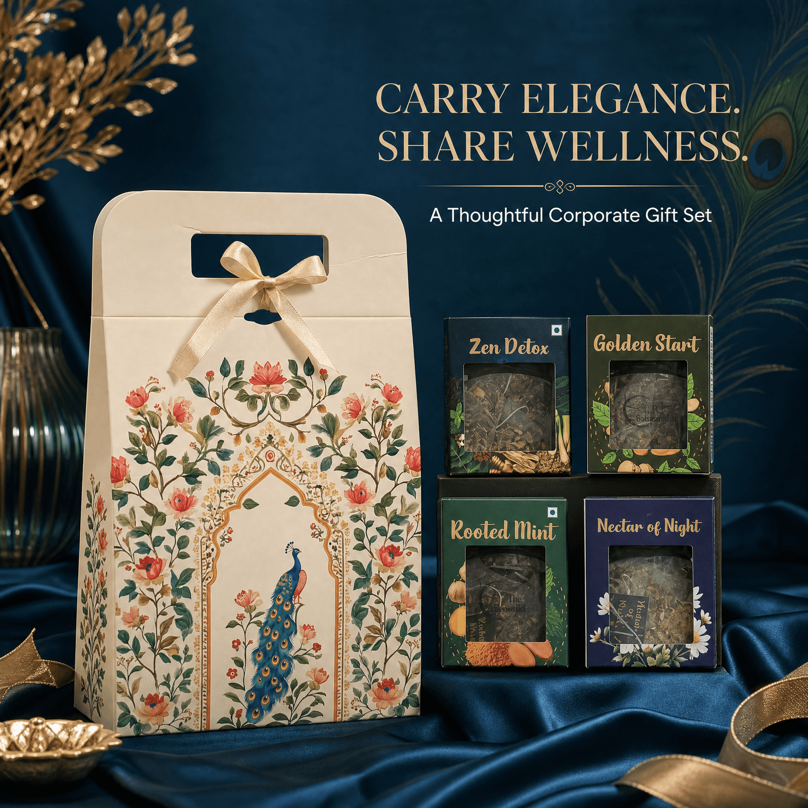 Carry Wellness Tote — Ivory Bloom — corporate gift hamper